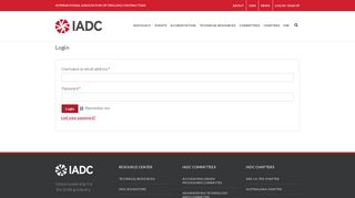 My Account - IADC - International Association of Drilling Contractors