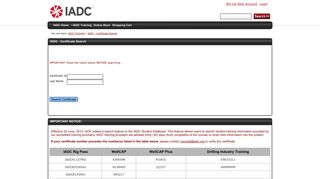 IADC - Certificate Search