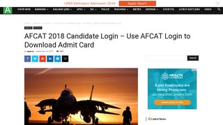 AFCAT 2018 Candidate Login - AglaSem Career