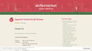 Important Contacts for Air Veterans | airforcechat