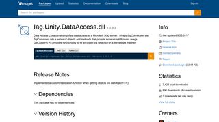 NuGet Gallery | Iag.Unity.DataAccess.dll 1.0.9.3
