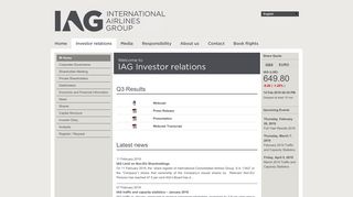International Airlines Group - Investor Relations: IAG