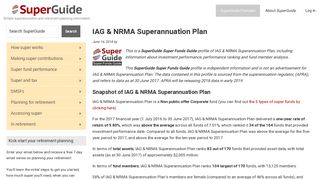 IAG & NRMA Superannuation Plan - Super Funds Guide