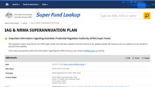 IAG & NRMA SUPERANNUATION PLAN | Super Fund Lookup