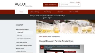 Special Occasion Permits: Private Event | Alcohol and Gaming ...