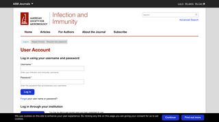 User Account | Infection and Immunity