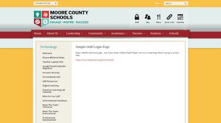 Simple IAM Login Page - Moore County Schools