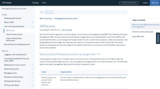 IAM access - IBM Cloud