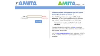 rAMITA:Log In - AMITA Health