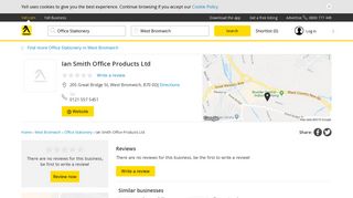 Ian Smith Office Products Ltd, West Bromwich | Office Stationery - Yell