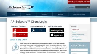 IAP Software™ Client Login - The Response Group