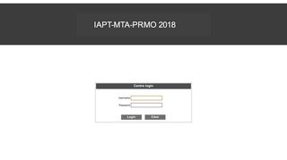 Center Login - IAPT-MTA-PRMO 2018