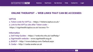Therapists' Web Access - InterpreterNow