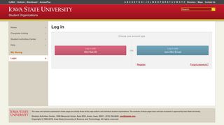 Log in - Iowa State University - Student Organizations