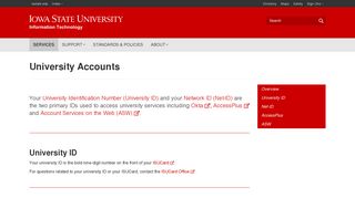 University Accounts | Information Technology | Iowa State University