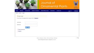 Journal of Ornamental Plants - Login