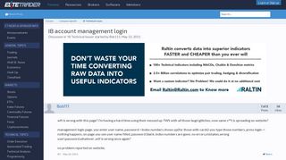 IB account management login | Elite Trader
