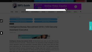 Intelligence Bureau Recruitment 2018 | 1054 IB Recruitment