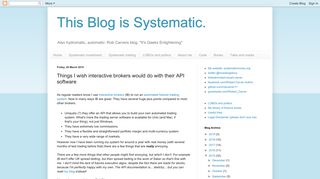 This Blog is Systematic.: Things I wish interactive brokers would do ...