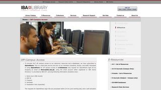 Off-Campus Access - IBA >>> Library