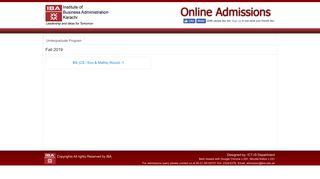 Online Admission System - IBA Karachi
