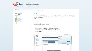 Login - IBackup for Windows