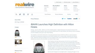 iBAHN Launches High Definition with Hilton Hotels - RealWire