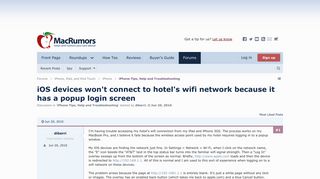 iOS devices won't connect to hotel's wifi network because it has a ...
