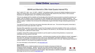 iBAHN and Marriott to Offer Hotel Guests Internet PCs / January 2007