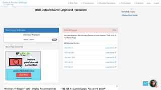 iBall Default Router Login and Password - Clean CSS