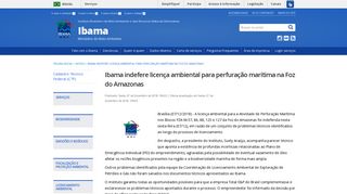Ibama indefere licença ambiental para perfuração marítima na Foz do ...