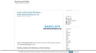 www.ibank.barclays.co.uk Login online Ibank Barclays