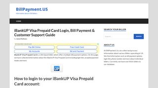 iBankUP Visa Prepaid Card - (866) 845-6273 | Bill Payment & Account ...