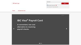 IBC Bank - Home Page - visaprepaidprocessing.com