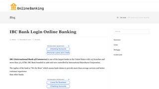IBC Bank Login Online Banking |