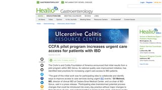 CCFA pilot program increases urgent care access for patients with IBD