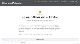 Easy steps to file your taxes as UC students – UC International ...
