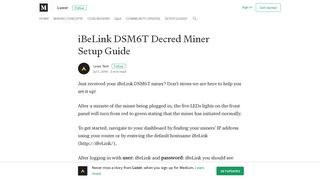iBeLink DSM6T Decred Miner Setup Guide – Luxor – Medium