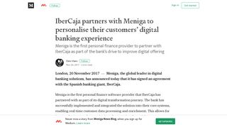 IberCaja partners with Meniga to personalise their customers' digital ...