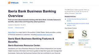 Iberia Bank Business Banking Overview - The SMB Guide