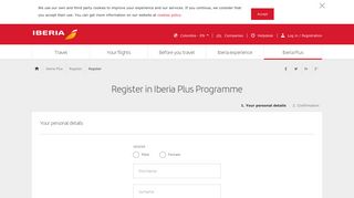 Register in Iberia Plus Programme - Iberia
