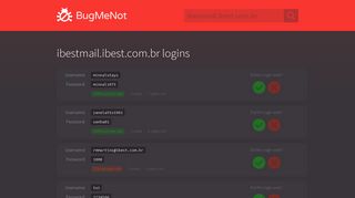 ibestmail.ibest.com.br passwords - BugMeNot