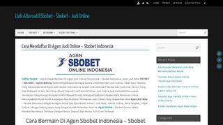 Link Alternatif Sbobet - Sbobet Indonesia - Sbobet Mobile