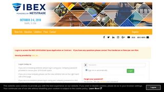 IBEX 2018: Exhibitor Login