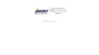 I-Remit, Inc. | Notify and Pay System > Login
