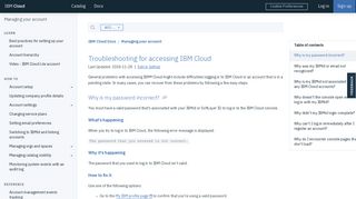Troubleshooting for accessing IBM Cloud