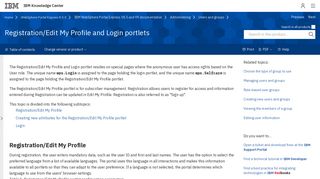 Registration/Edit My Profile and Login portlets - IBM