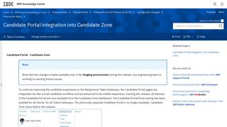 Candidate Portal integration into Candidate Zone - IBM