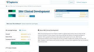 IBM Clinical Development Reviews and Pricing - 2019 - Capterra