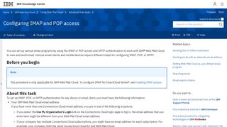 Configuring IMAP and POP access - Web Mail Cloud - IBM